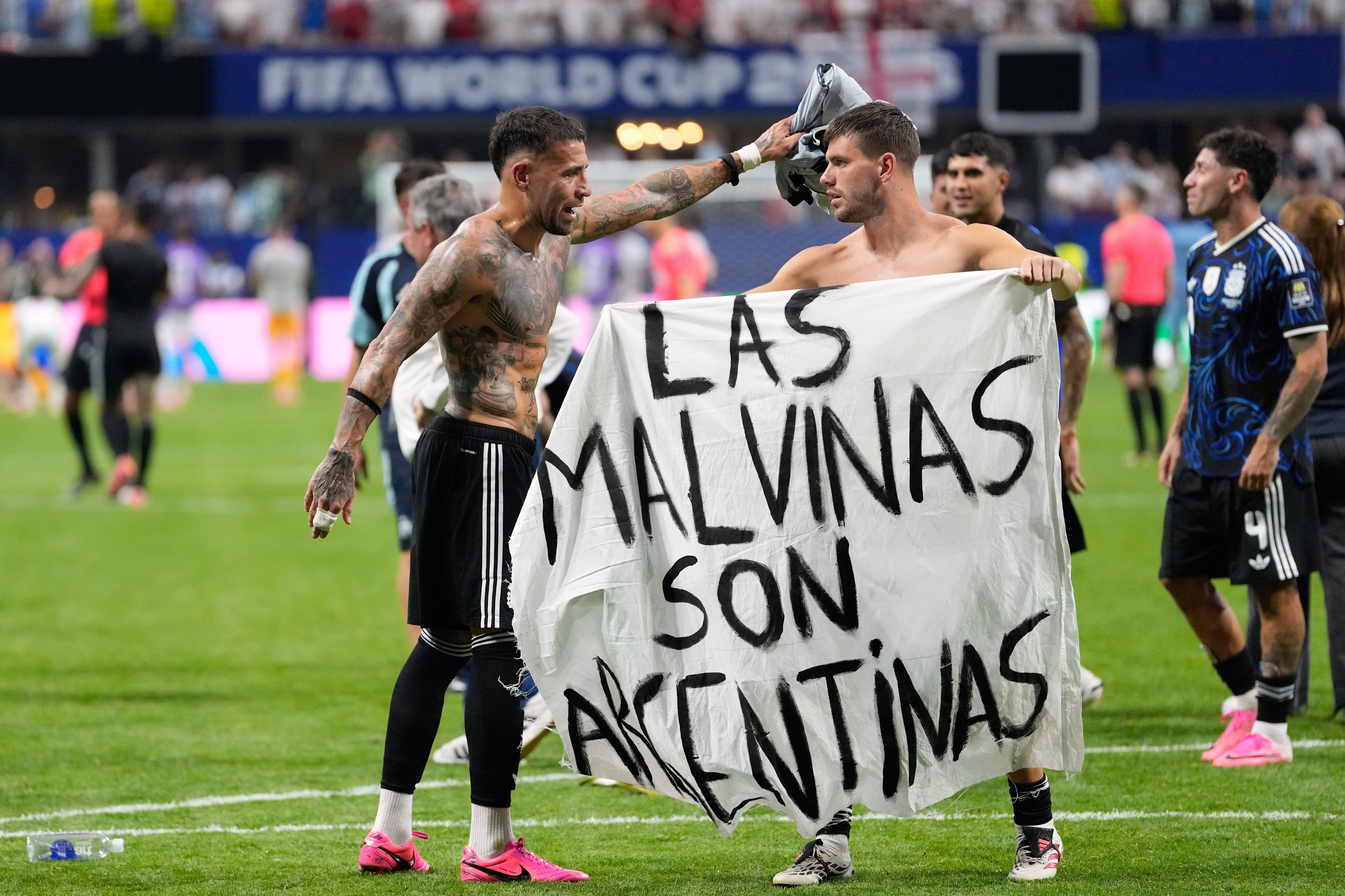 U.K. urges FIFA to investigate Argentina over Falklands banner at World Cup