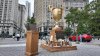 Giant trophy mocking Trump arrives in Lower Manhattan