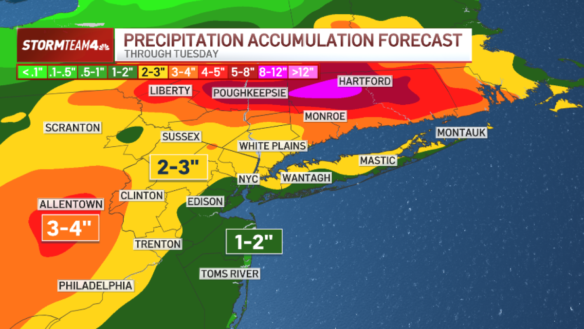 A previsão de Nova York prevê mais tempestades e mais umidade no domingo – NBC New York