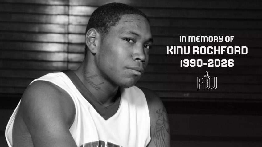 A photo and message honoring Kinu Rochford on the FDU Knights website