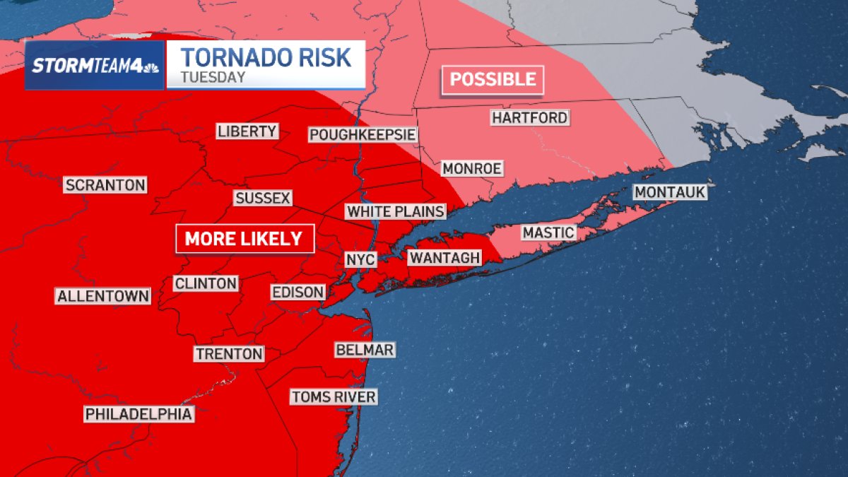 Risco de tornados e inundações repentinas em Nova York retornam na terça-feira com fortes tempestades – NBC New York