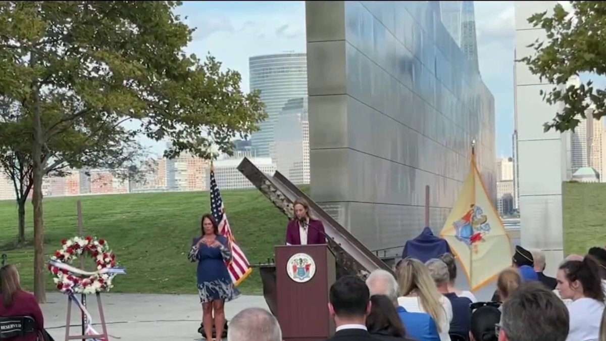 Ceremony at Empty Sky memorial in Jersey City