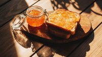 Toast with sweet jam.
