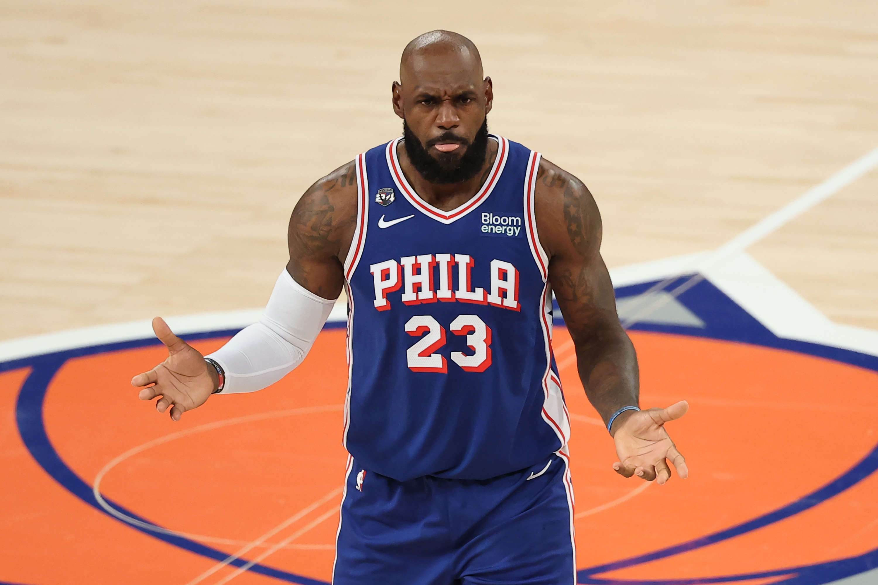 LeBron James gets into heated exchange with courtside Knicks fan – NBC ...
