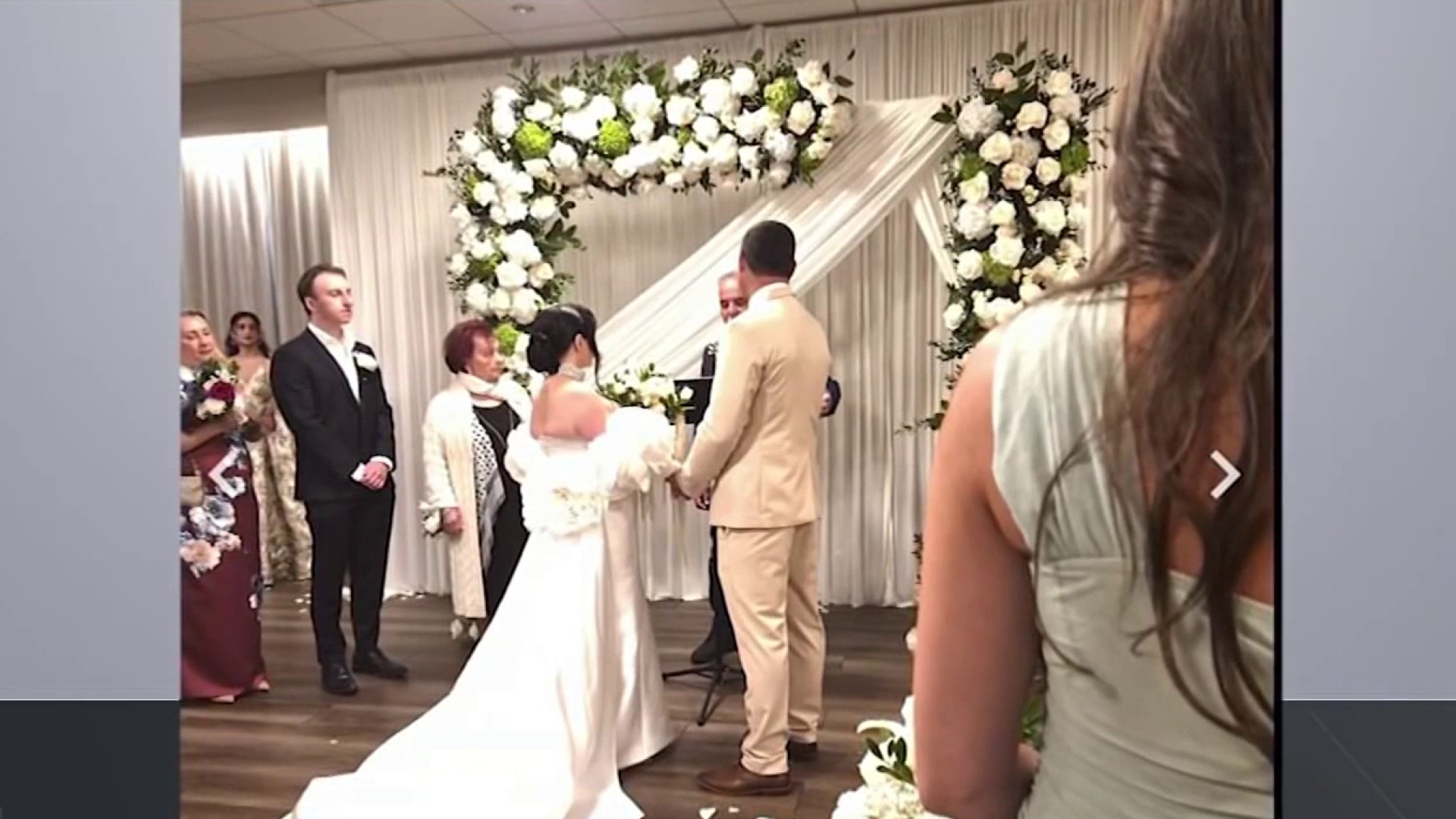 Couple ties the knot at gym after nor'easter objects to outdoor wedding