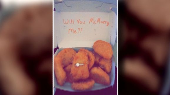 For Proposal Man Tucks Engagement Ring Into Chicken Nugget