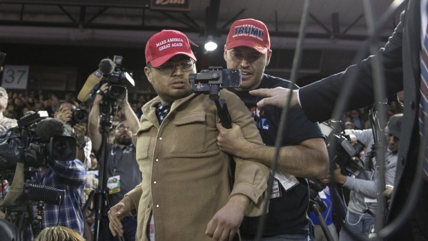 [NATL] Trump Supporter Storms Media Pen at Texas Rally