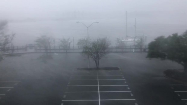 This Is a Wilmington Parking Lot as Hurricane Florence Hit