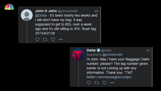 Exasperated Passenger Wages Twitter War With Delta Over Lost Bag A 26 Tweet Convo Between Delta And Man With Lost Baggage