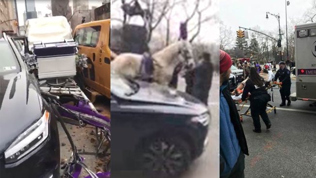 Spooked Horse Hits Cars at NYC Intersection; 3 Hurt 