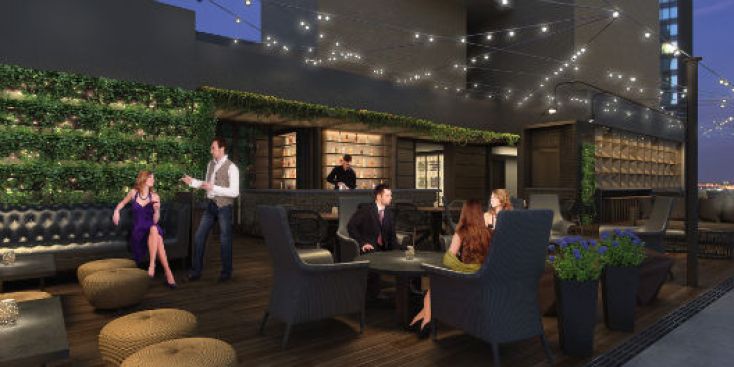 Winter Rooftop Bar Upstairs Ready To Rock Midtown