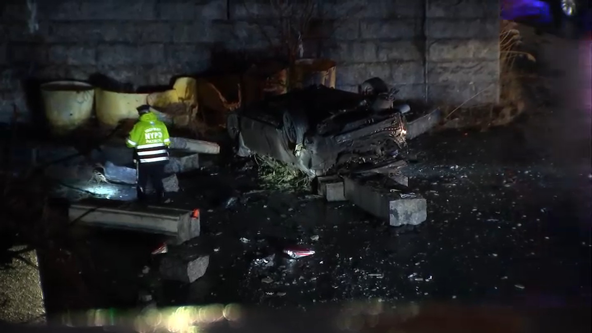 1 Dead, 1 Injured in Fiery Car Crash in Manhattan: Police