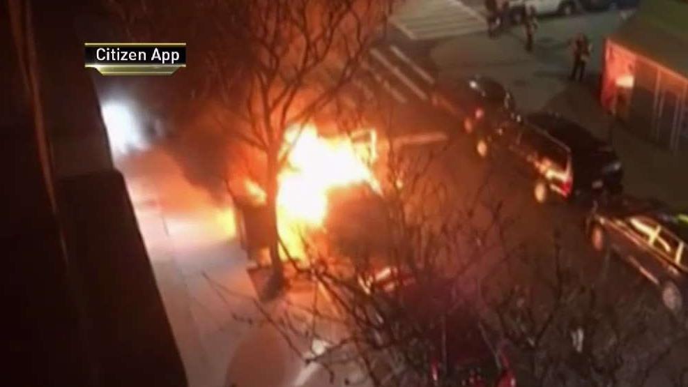Molotov Cocktail Thrown Into NYC Truck; Ball of Fire Erupts