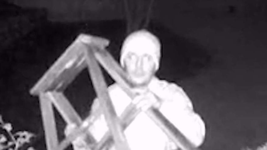 Peeping Tom Realizes Camera Is Recording Him