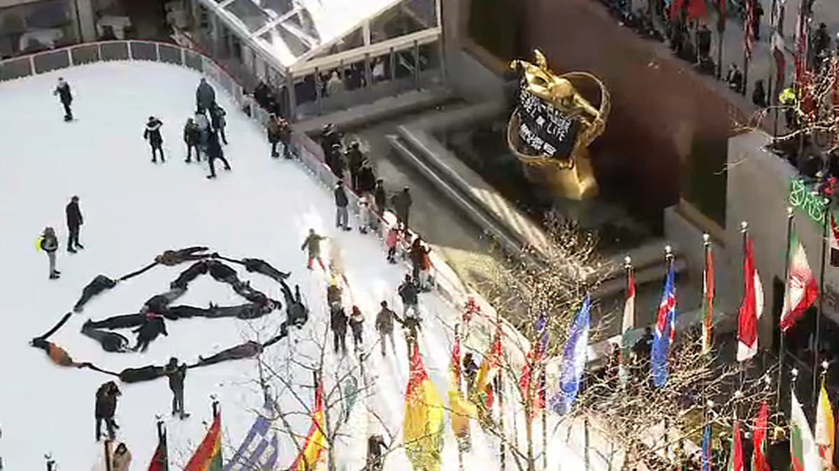 9 Arrests in Protest at Rockefeller Center Ice Rink